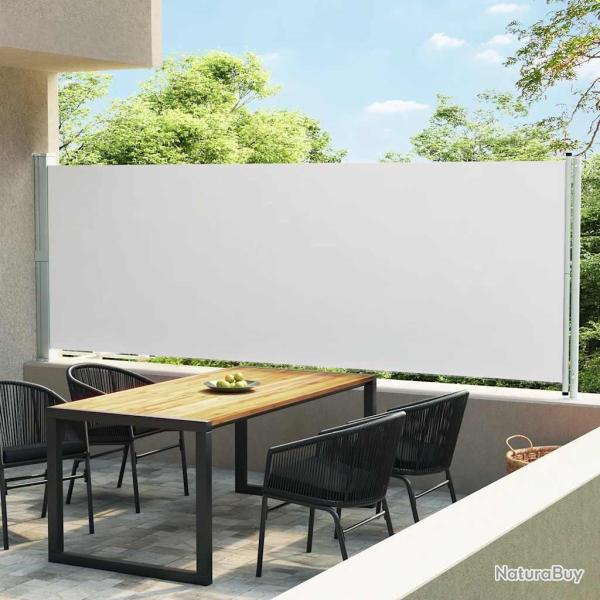 Auvent lat�ral r�tractable de patio 600x160 cm cr�me