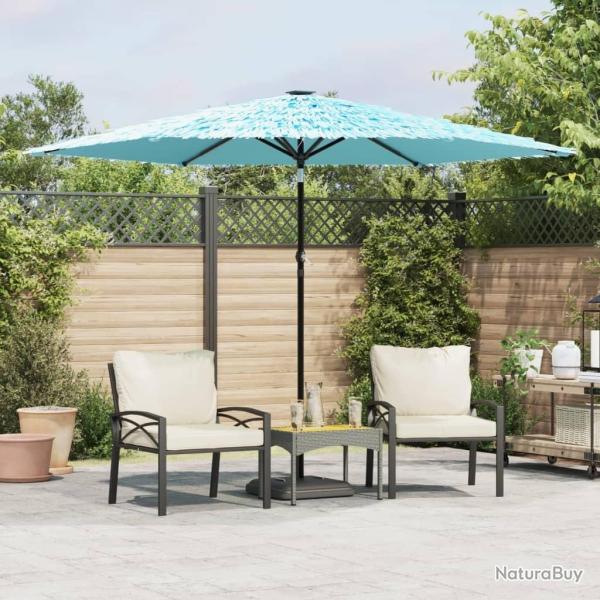 Parasol de jardin avec m�t en acier bleu 288x288x225 cm