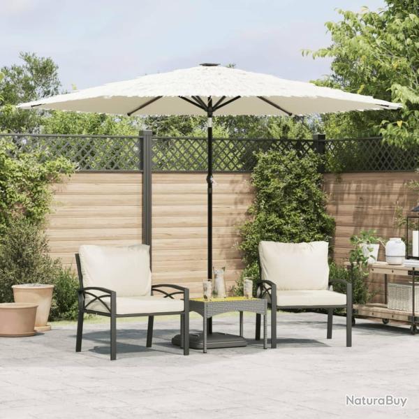 Parasol de jardin avec m�t en acier blanc 288x288x225 cm