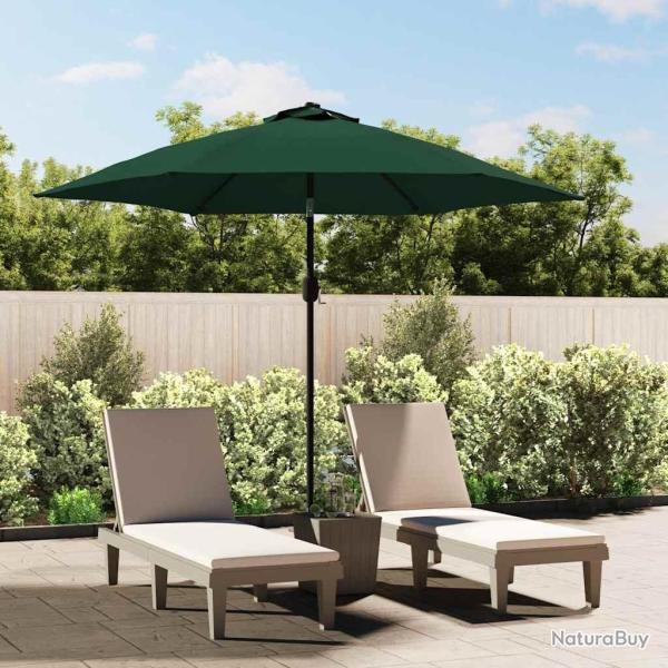 Parasol de jardin en porte-�-faux avec LED 3 m vert