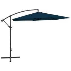 Parasol de jardin en porte-&agrave;-faux 3 m bleu