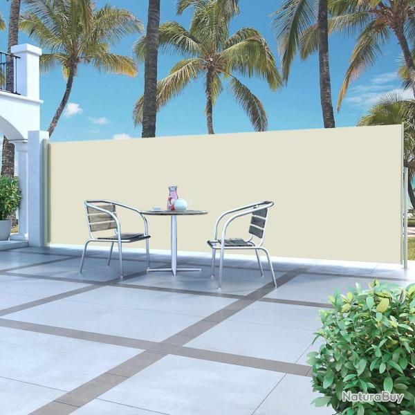 Auvent latral rtractable 160 x 500 cm Crme alsavelo