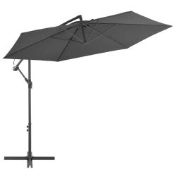 Parasol de jardin en porte-&agrave;-faux et poteau en aluminium alsavelo