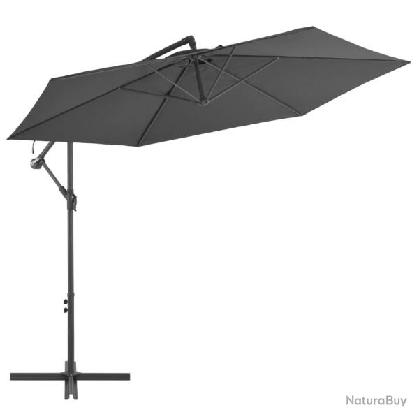 Parasol de jardin en porte--faux et poteau en aluminium alsavelo