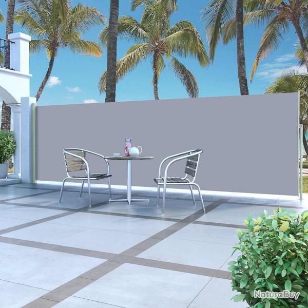 Auvent latral rtractable 160 x 500 cm Gris alsavelo