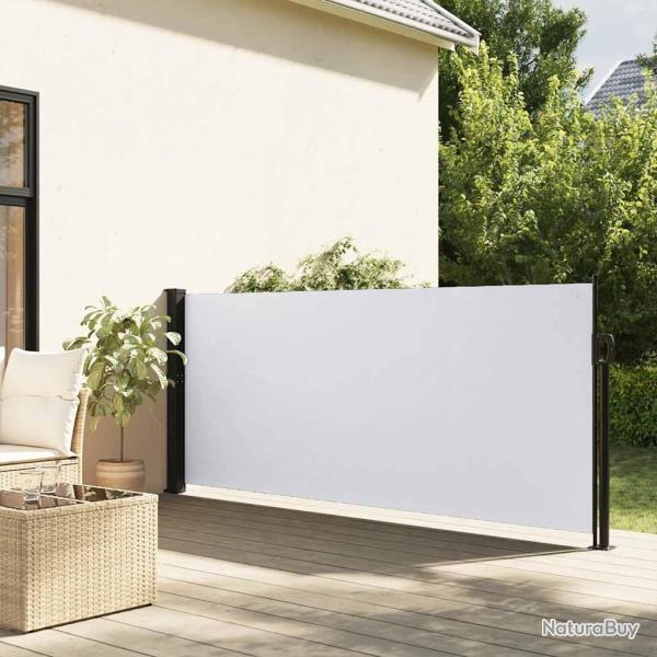 Auvent latral rtractable blanc 117x300 cm alsavelo