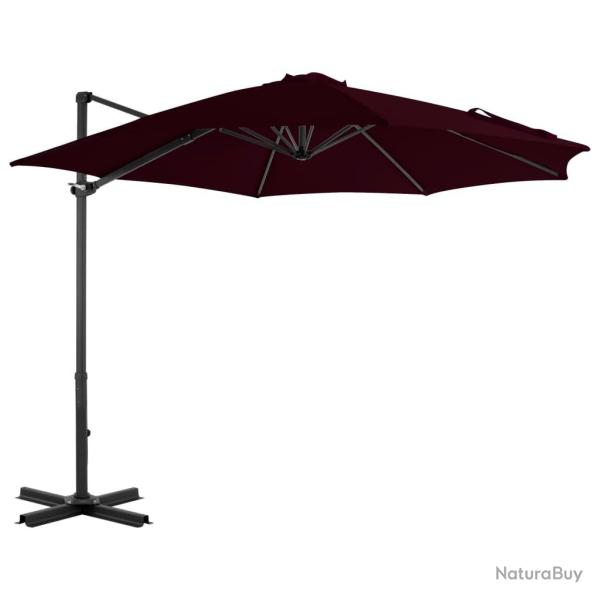 Parasol de jardin en porte-�-faux avec m�t en aluminium rouge