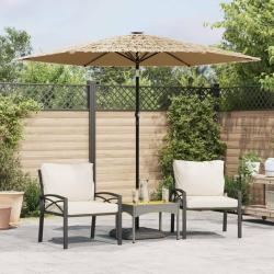 Parasol de jardin avec m&acirc;t en acier marron 268x268x226 cm