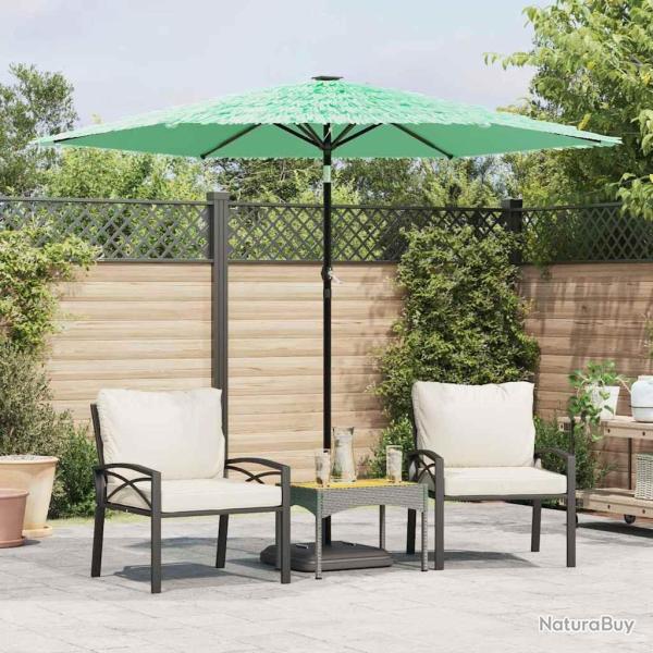 Parasol de jardin avec m�t en acier vert 268x268x226 cm