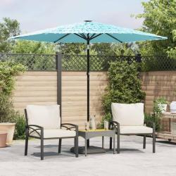 Parasol de jardin avec m&acirc;t en acier bleu 268x268x226 cm