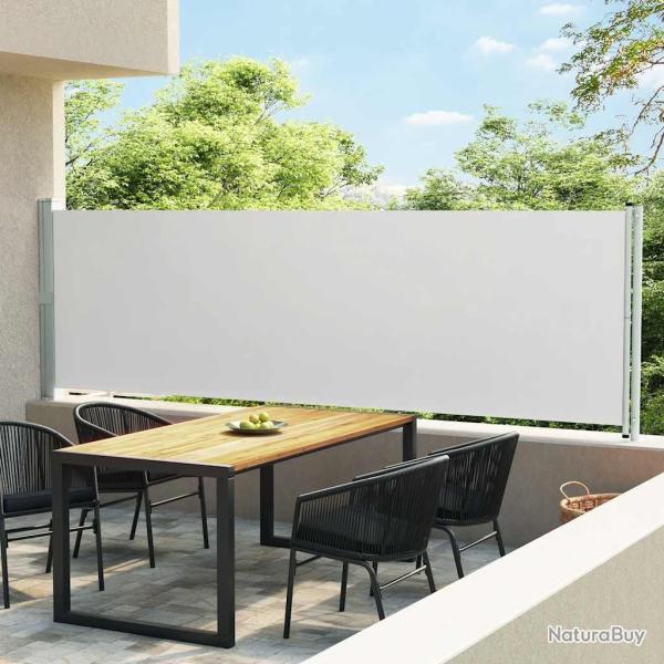 Auvent lat�ral r�tractable de patio 140x600 cm Cr�me