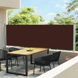 Auvent lat&eacute;ral r&eacute;tractable de patio 140x600 cm Marron