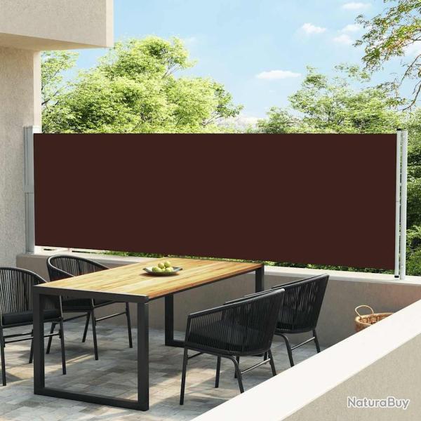 Auvent lat�ral r�tractable de patio 140x600 cm Marron alsavelo