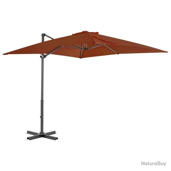 Parasol de jardin en porte--faux avec mt en aluminium alsavelo