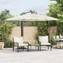 Parasol de jardin avec m&acirc;t en acier blanc 246x246x230 cm