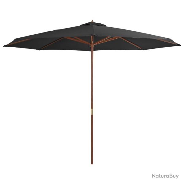 Parasol d'extrieur avec mt en bois 350 cm Anthracite alsavelo