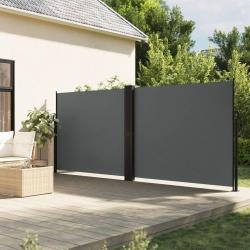 Auvent lat&eacute;ral r&eacute;tractable anthracite 160x600 cm alsavelo
