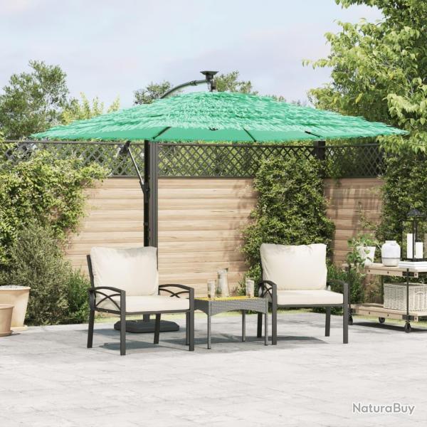 Parasol de jardin avec m�t en acier vert 246x246x230 cm