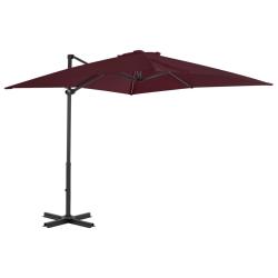 Parasol de jardin en porte-&agrave;-faux avec m&acirc;t en aluminium alsavelo