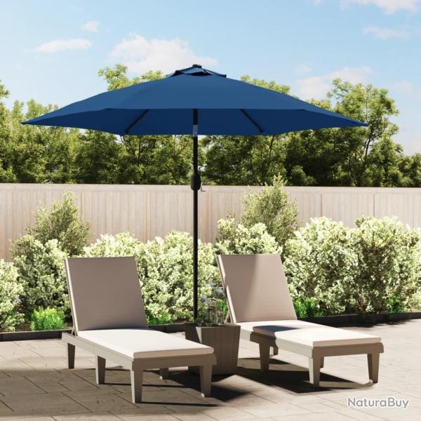 Parasol d'ext�rieur avec lumi�res LED et m�t en acier Azur�