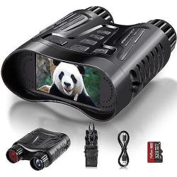 Jumelles Vision Nocturne TKWSER 4K 2600mAh Infrarouge 3,2" HD &Eacute;CRAN Zoom 8X Visible 300M TF 32GB