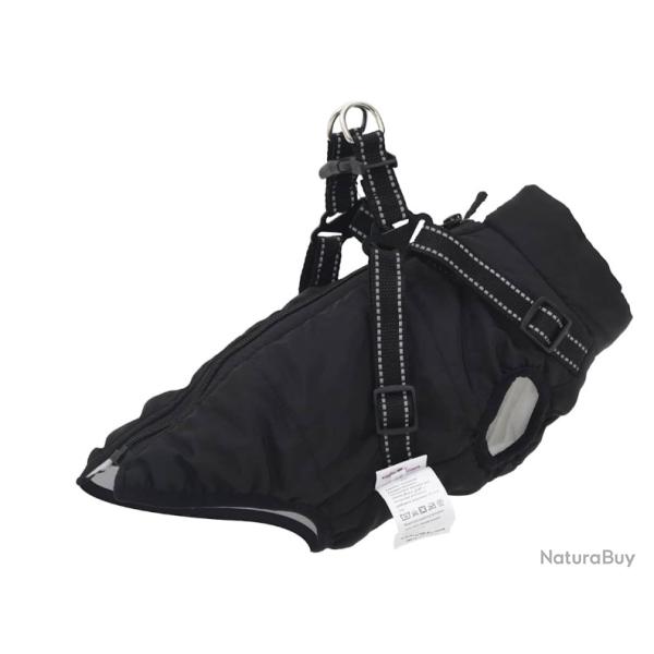 Manteau pour chien avec harnais - Imperm�able & R�fl�chissant - Noir - Taille L32