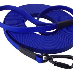 Longe BIOTHANE Twist-Lock 16 mm bleu roi 3 m AVEC poign&eacute;e