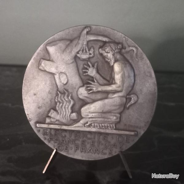 belle m�daille en bronze double face  Electricit� de France
