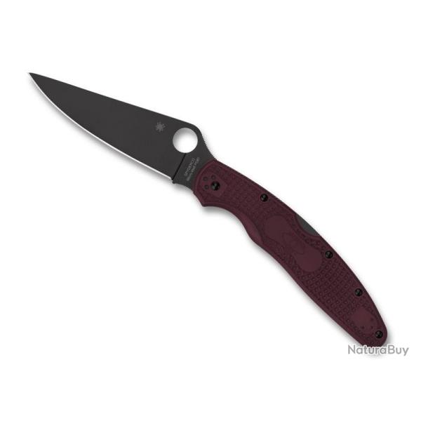 COUTEAU SPYDERCO POLICE 4 BORDEAUX LAME NOIRE SPRINT