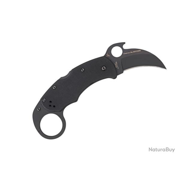 COUTEAU SPYDERCO KARAHAWK WAVE TOUT NOIR