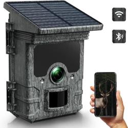 Cam&eacute;ra Chasse Solaire 4K 46MP WiFi Bluetooth Vision Nocturne IR 850nm 20m IP66 D&eacute;clenchement 0,2s