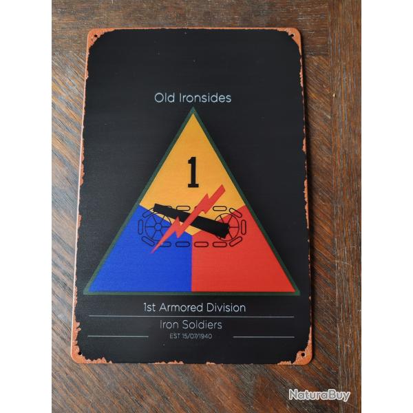 PLAQUE M�TAL VINTAGE OLD IRONSIDES "IRON SOLDIERS"