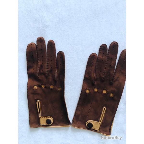 Gants de conduite en daim bi color sans doublure et respirant mixte taille 7