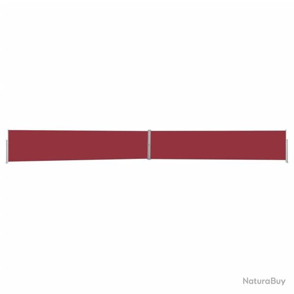 Auvent latral rtractable de patio 140x1200 cm Rouge alsavelo