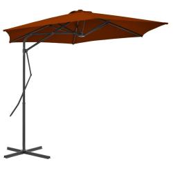 Parasol de jardin avec m&acirc;t en acier terre cuite 300x230 cm