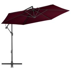 Parasol de jardin en porte-&agrave;-faux avec m&acirc;t en aluminium alsavelo