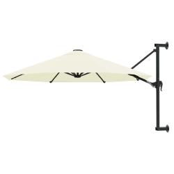 Parasol mural avec m&acirc;t m&eacute;tallique 300 cm Sable