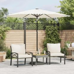 Parasol de jardin avec m&acirc;t en acier blanc 268x268x226 cm