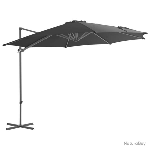 Parasol de jardin en porte-�-faux avec m�t en acier anthracite alsavelo