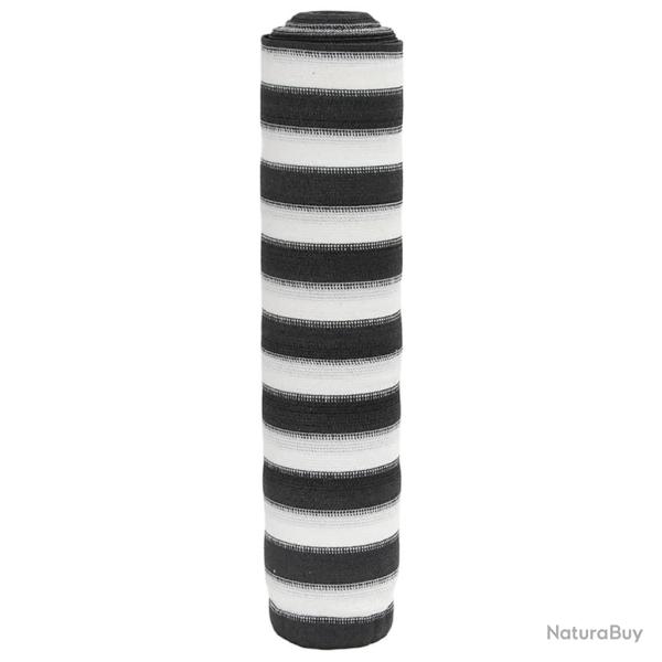 Filet brise-vue anthracite et blanc 1,5x50 m PEHD 195 g/m alsavelo