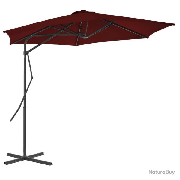 Parasol de jardin avec m�t en acier rouge bordeaux 300x230 cm