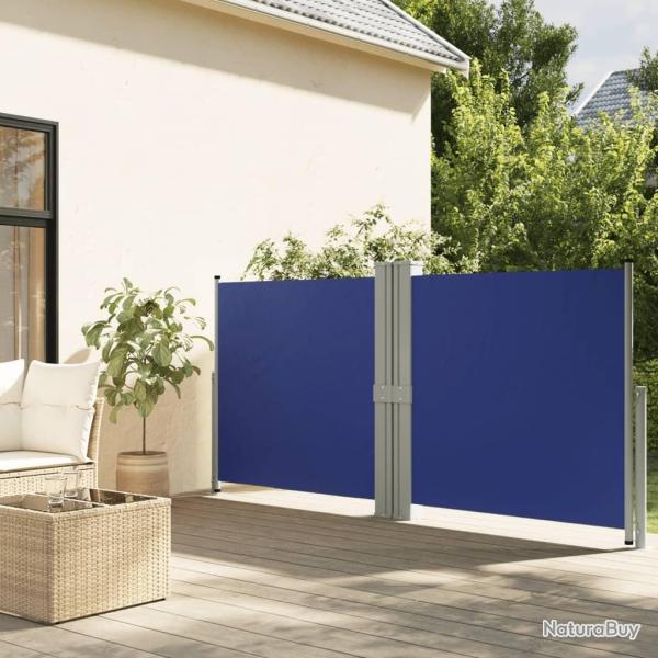 Auvent latral rtractable Bleu 140x1200 cm alsavelo