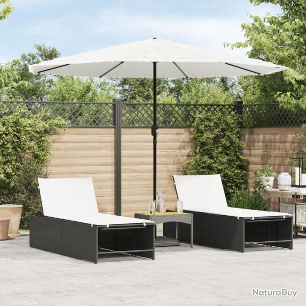 Parasol de jardin avec m�t en acier blanc 324x324x247 cm