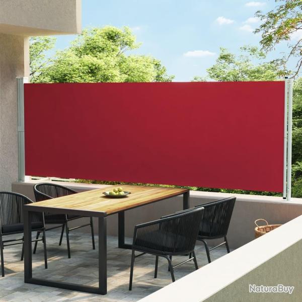 Auvent latral rtractable de patio 600x160 cm rouge alsavelo
