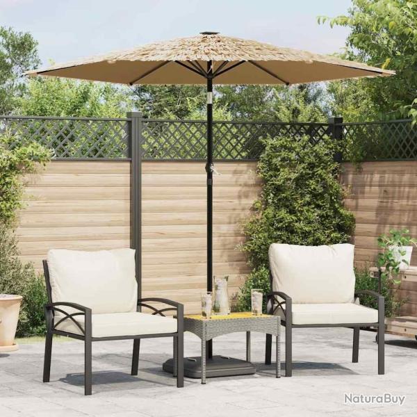 Parasol de jardin avec LED et mt en acier marron 223x223x213cm alsavelo