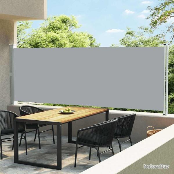 Auvent latral rtractable de patio 600x160 cm gris alsavelo