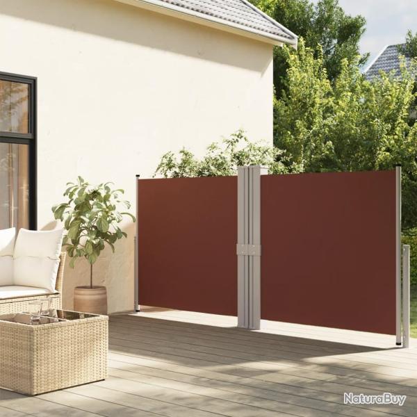 Auvent latral rtractable Marron 140x1200 cm alsavelo