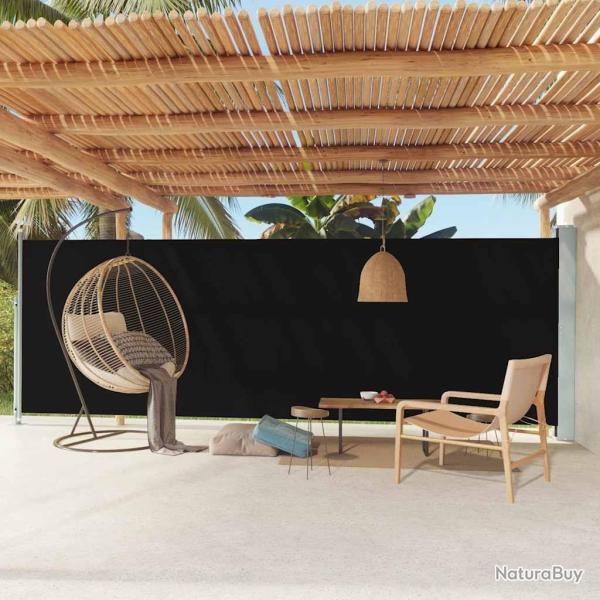 Auvent latral rtractable de patio 180x600 cm Noir alsavelo