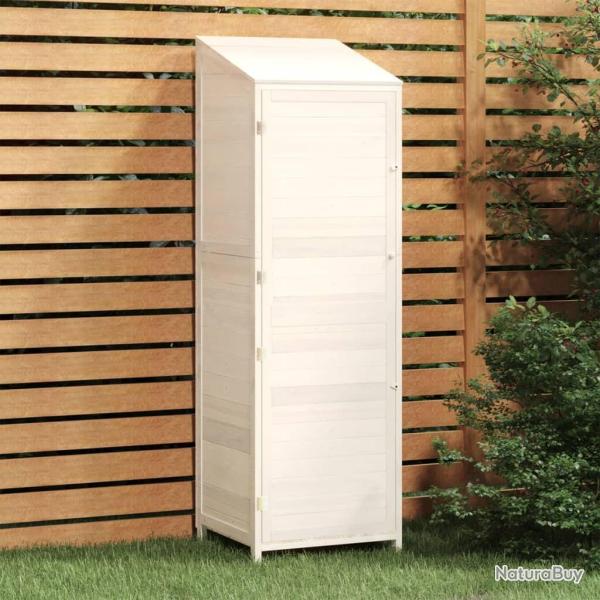 Remise de jardin Blanc 55x52x174,5 cm Bois de sapin solide alsavelo
