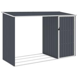 Abri &agrave; bois de jardin Anthracite 245x98x159 cm Acier galvanis&eacute;